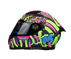 CASCO INTEGRAL EDGE DENVER MOTO LOCO - ROSA / NEÓN