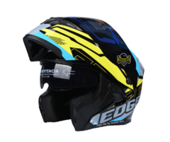 CASCO ABATIBLE EDGE BOSS T68 - AMARILLO / AZUL - tienda en línea