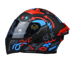 Casco Abatible Hro 3400 Dv Evo Yeah Negro / Rojo Mate