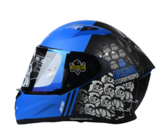 Casco Integral Shaft Sh-522 Jon Now Negro / Azul Mate