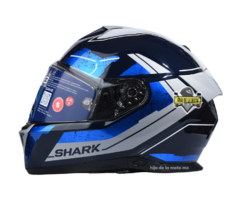 CASCO INTEGRAL SHARK SKWAL I3 RHAD AZUL BRILLANTE CON LUZ PINLOCK