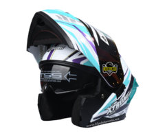 CASCO ABATIBLE XTRONG XTR-901 COQUER CON LUZ - TURQUESA BRILLANTE - comprar en línea