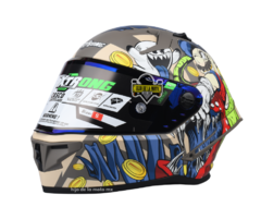 CASCO INTEGRAL XTRONG XTR-352 MARIO DORADO AZUL MATE - comprar en línea