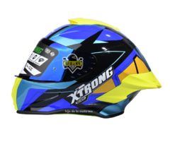 CASCO INTEGRAL XTRONG XTR-820 DINAMYC AZUL / AMARILLO NEÓN BRILLANTE