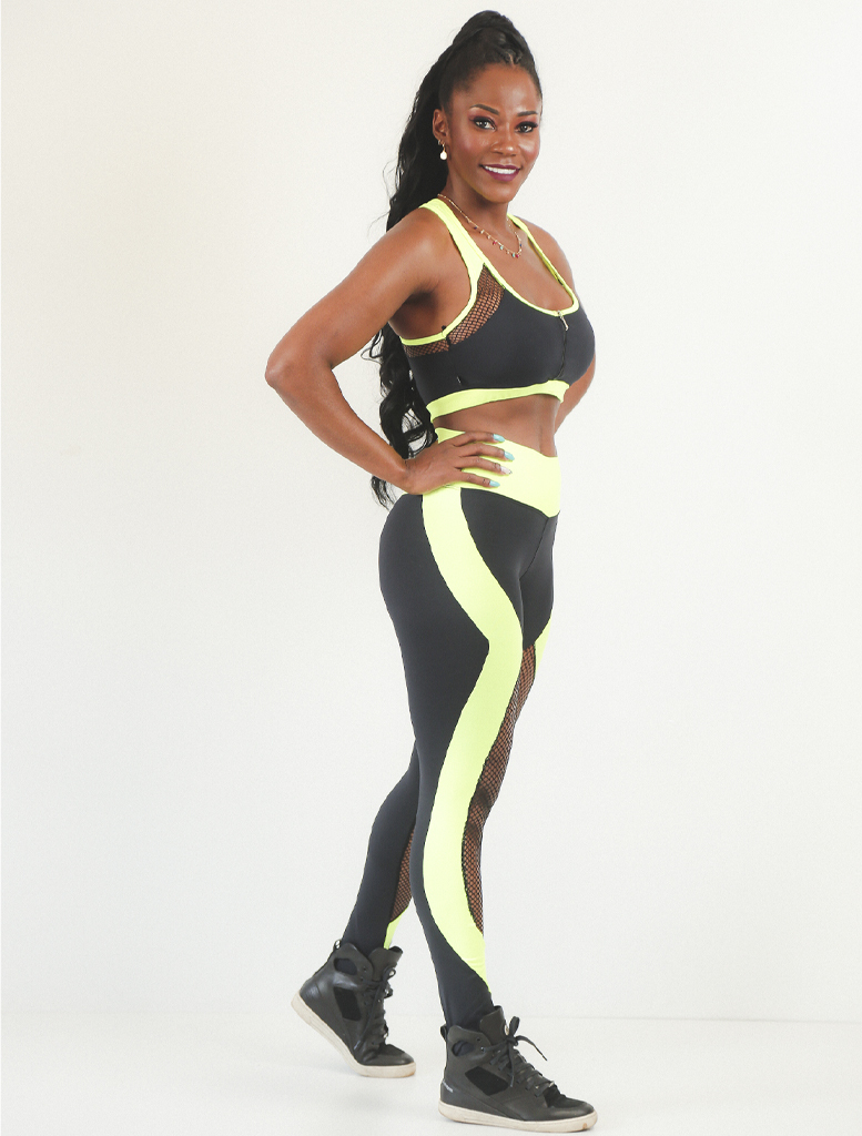 Calça legging preta com cheap transparencia