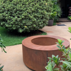 Lareira One Circular em aço corten - loja online