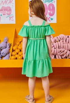 Vestido Kukie Manga Curta Verde - comprar online