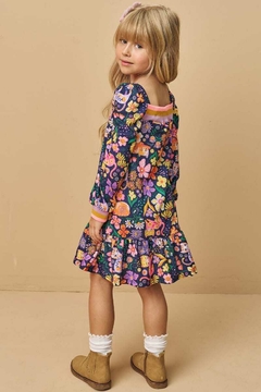 Vestido Infanti Florido com Gatinhos - comprar online