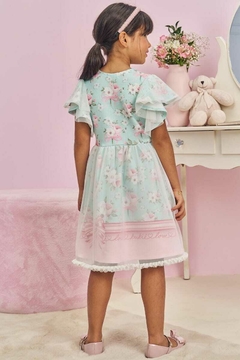 Vestido Kukiê Ciano com Tule - comprar online