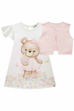 Vestido Infanti Urso com Colete Rosa - comprar online