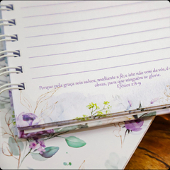 Caderno de Anotações coleção Violeta, Versículo Diários - 200 pág - belajupersonalizados