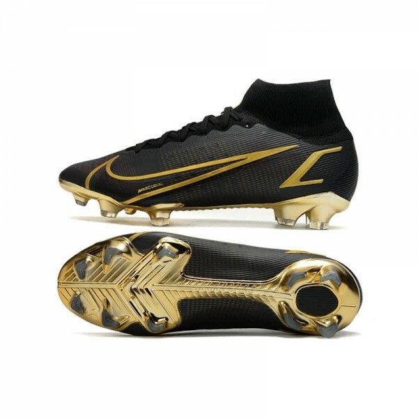 Chuteira Nike Mercurial Superfly 8 Elite Campo FG - Preto/Dourado