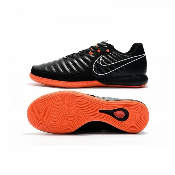 Chuteira Nike Tiempo Legend 7 Finale Futsal - Preto/Laranja