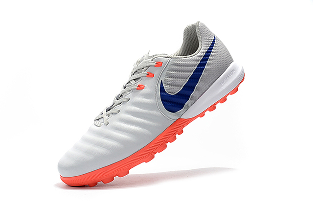 Chuteira Nike Tiempo 7 Finale Society TF Cinza Laranja