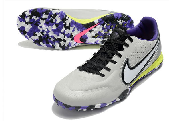 Chuteira Nike Tiempo 9 Pro Society - Cinza/Roxo/Branco