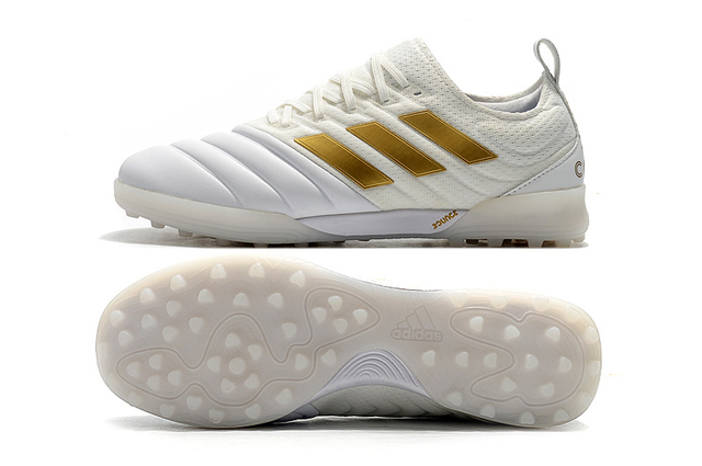 Chuteira Adidas Copa 20.1 Society - Branco/Dourado