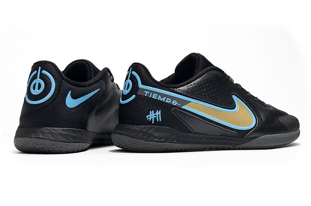 Chuteira Nike React Tiempo Legend 9 Pro Futsal IC Preto Dourado