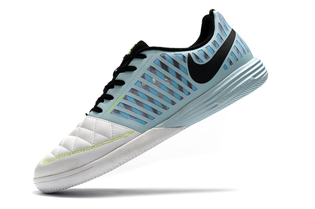 Chuteira Nike Lunar Gato Futsal Branco Azul