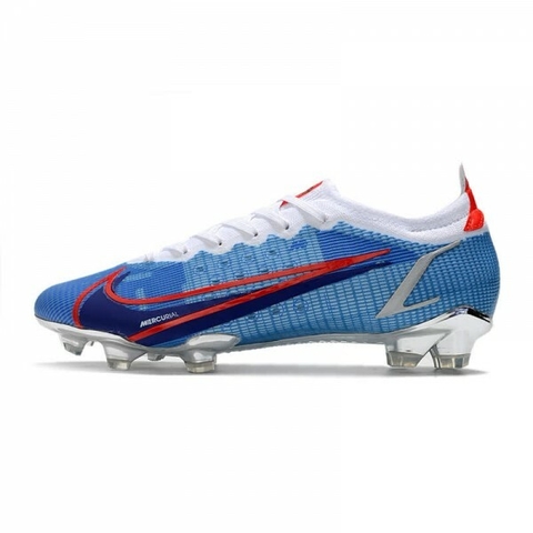 Chuteira Nike Mercurial Vapor 14 Elite Campo FG Azul Branco Vermelho