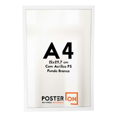 Moldura ISO A4 21x29,7cm – Com acrílico PS - Fundo Branco - comprar online