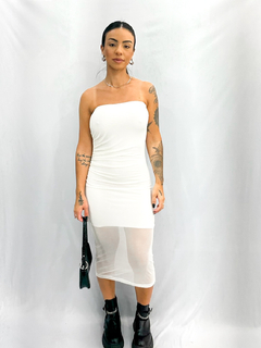 VESTIDO MIDI TULE OFF WHITE