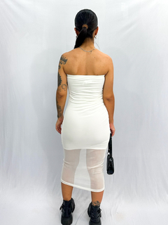 VESTIDO MIDI TULE OFF WHITE - ADRAUDÊ STORE