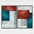 Quadro Abstrato Quadrados Texturas Azul e Vermelho kit duas telas