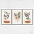 Quadro Floral Abstrato Orgânico kit três telas - Wy Quadros Decorativos