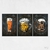 Quadro Cerveja Copos Ilustração kit três telas na internet