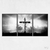 Quadro Jesus Cruz Preto e Branco kit três telas