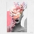 Quadro Colagem Mulher Flores Tom Rosa - comprar online