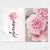 Quadro Flor Rose Amor kit duas telas - comprar online