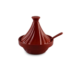 Mini Tagine Saleiro Twist De Cerâmica Ceraflame Gourmet Vermelho