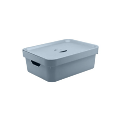Caixa Organizadora Cube M 10,5 Litros Com Tampa Azul Glacial