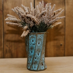 Vaso De Cerâmica Acorde 18,5cm Azul Reagente Ceraflame Decor - comprar online