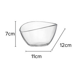 uma taça de vidro para sobremesa medidas 7cm por 11cm