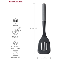 Espátula Perfurada 35cm Cozinha Em Nylon Cinza KitchenAid - loja online