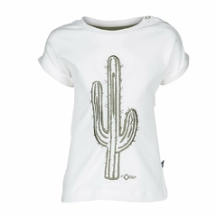 Camiseta Manga Curta Noeser Cactus Branca Verde - 62/68 cm