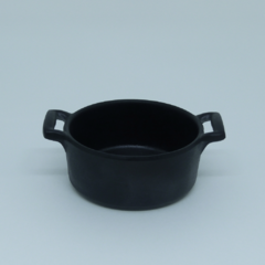 Tigela C/ Alça Em Melamina 12x9cm 180ml Color Black Oxford - Manufakt