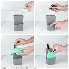 Dispenser Para Detergente E Esponja Trium 650ml Vermelho na internet