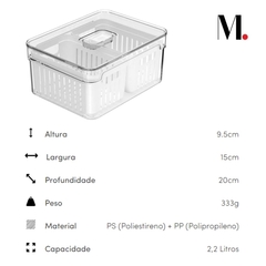 Organizador C/ Cesto Duplo 2,2L Clear Fresh OU na internet