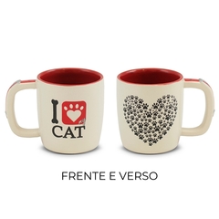 Caneca De Cerâmica Love Cat 350ml Ceraflame Gourmet Amo Gato na internet