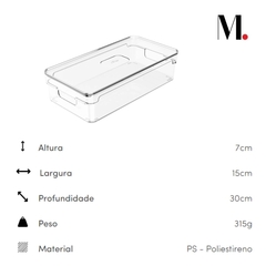 Organizador De Armários C/ Tampa Clear 30x15x7cm Transparente OU na internet