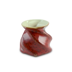 Vaso De Cerâmica Camélia 11cm Vermelho Reagente Ceraflame Decor