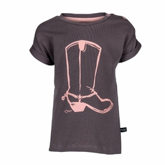 Camiseta Noeser Boots Cinza e Rosa - 50/56 cm