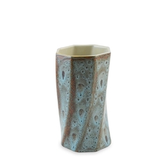 Vaso De Cerâmica Acorde 18,5cm Azul Reagente Ceraflame Decor