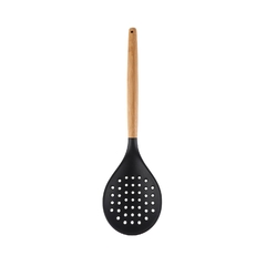 Escumadeira De Bambu C/ Silicone Preto Yoi