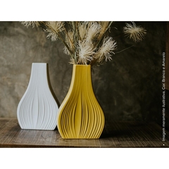 Vaso De Cerâmica Onion 26cm Amarelo Ceraflame Decor - comprar online