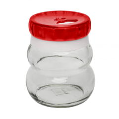 Pote De Vidro Redondo Para Temperos 150Ml Vermelho Daily Oxford