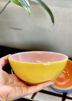Bowl De Cerâmica 16Cm 600ml Rosa Amarelo Oxford Porcelanas - comprar online